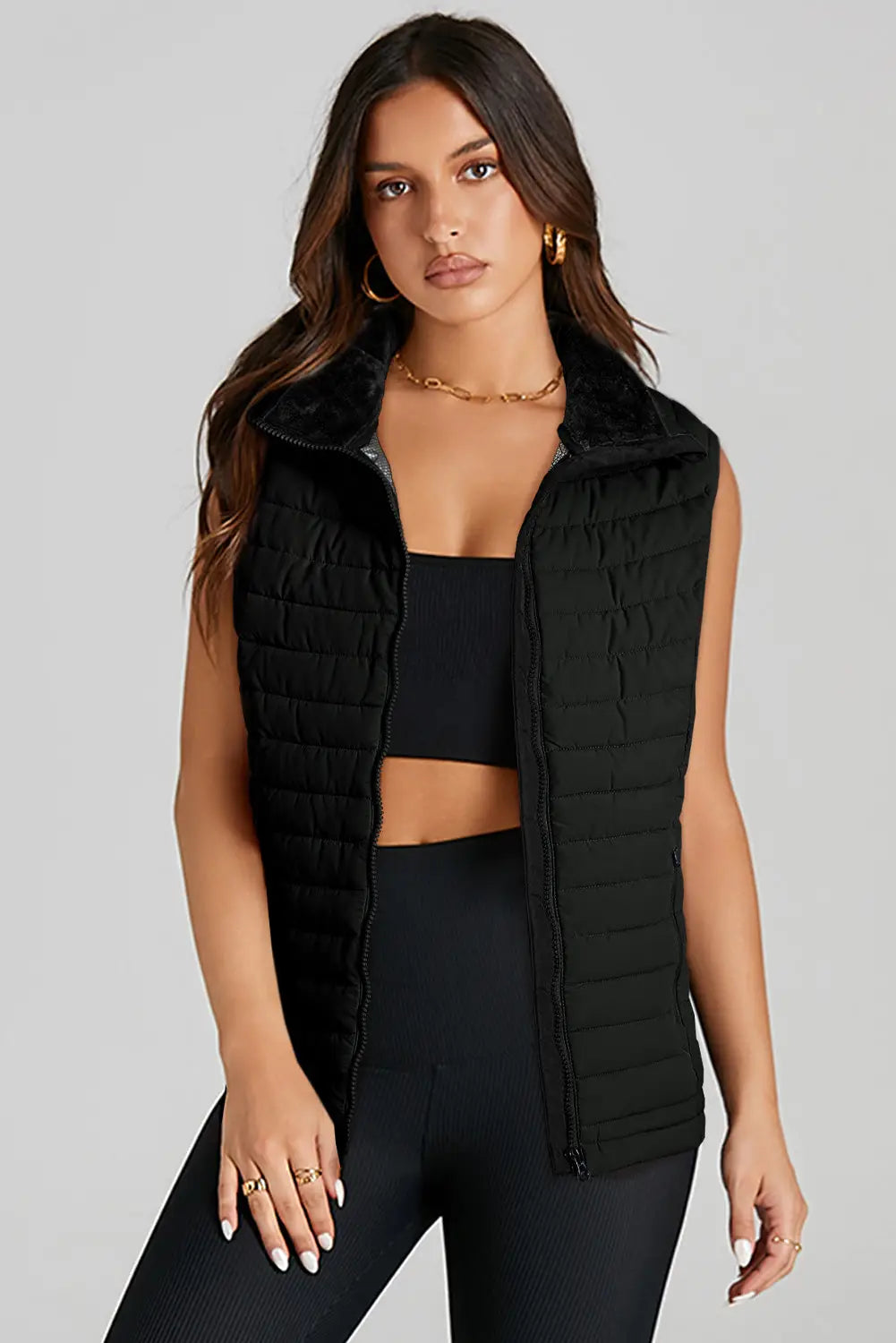 workout wear puffer vest warm exercise