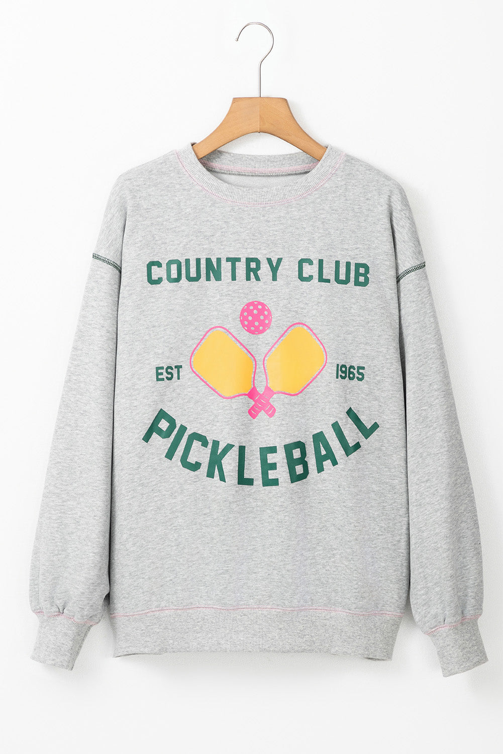 Sudadera gráfica de pickleball de grises de color gris claro