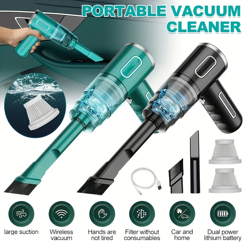 Portable Car Vacuum Cleaner Rechargeable Handheld Automotive Vacuum Cleaner For Car Wireless Dust Catcher Cyclone Suction Wireless Vacuum Cleaner Christmas Gift