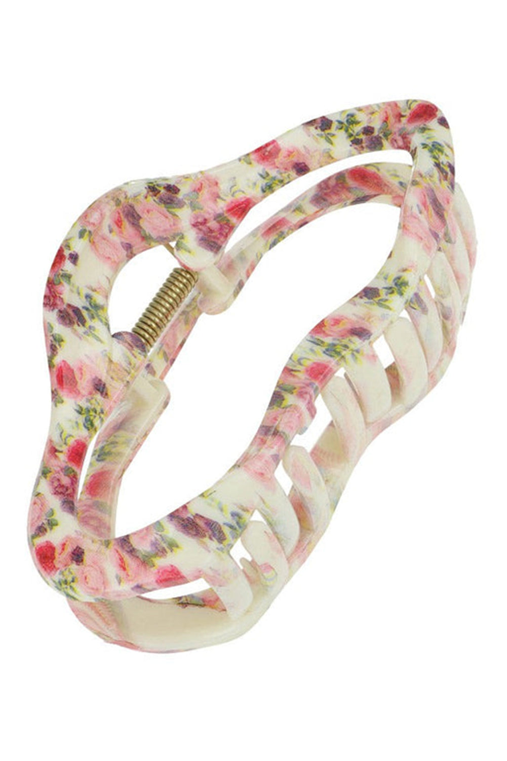 Strawberry Pink Floral Hollow Out Hair Claw Clip