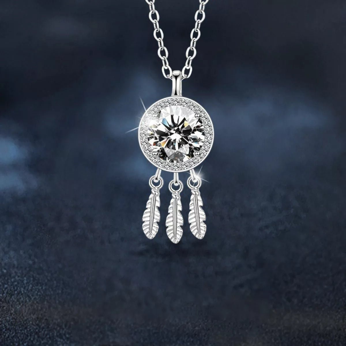 1 Carat Moissanite 925 Sterling Silver Dreamcatcher Pendant Necklace - MAD RUFFI