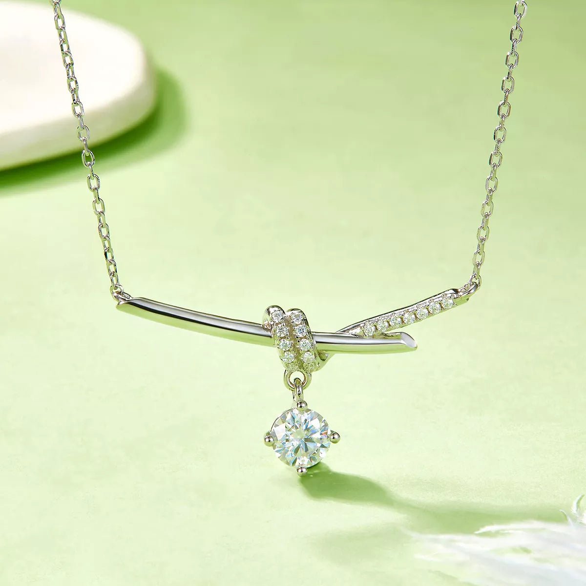 1 Carat Moissanite 925 Sterling Silver Pendant Necklace - MAD RUFFI
