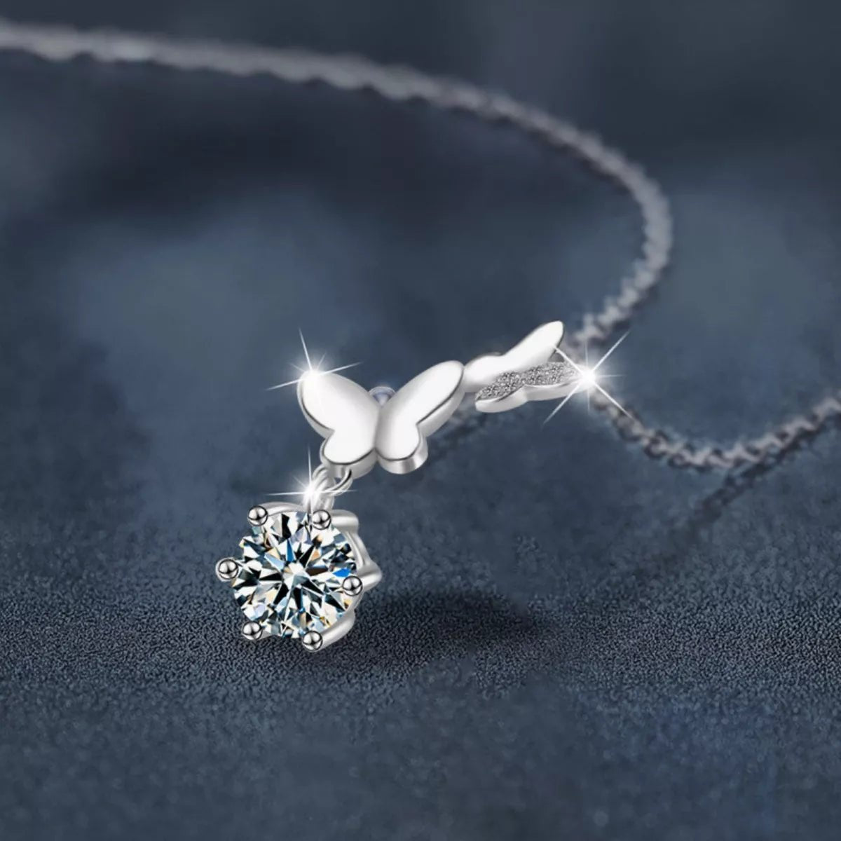 1 Carat Moissanite 925 Sterling Silver Pendant Necklace - MAD RUFFI