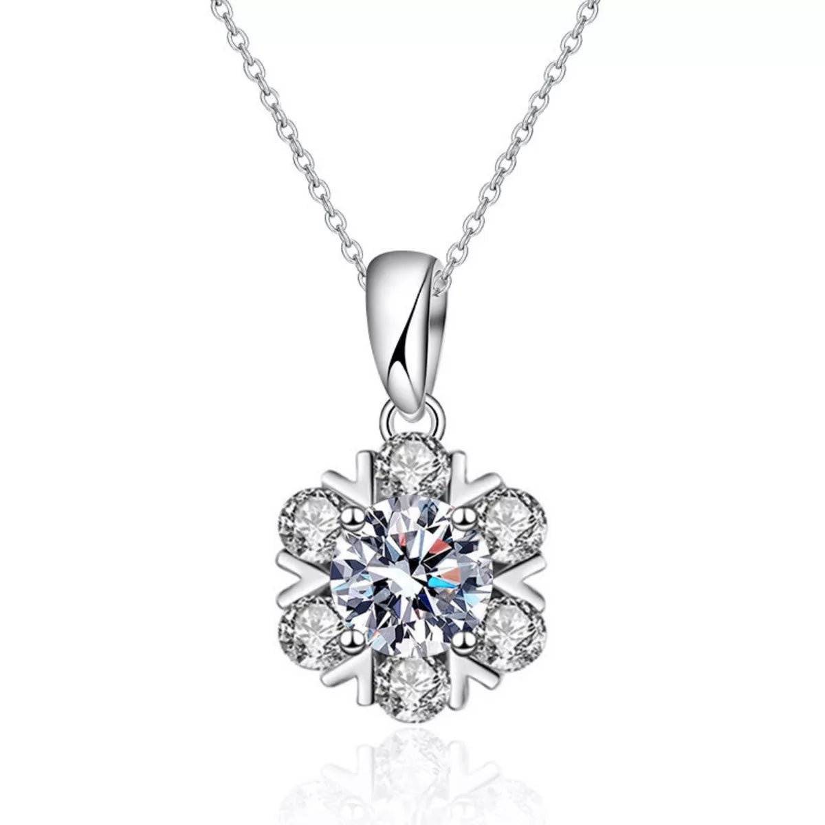 1 Carat Moissanite 925 Sterling Silver Pendant Necklace - MAD RUFFI
