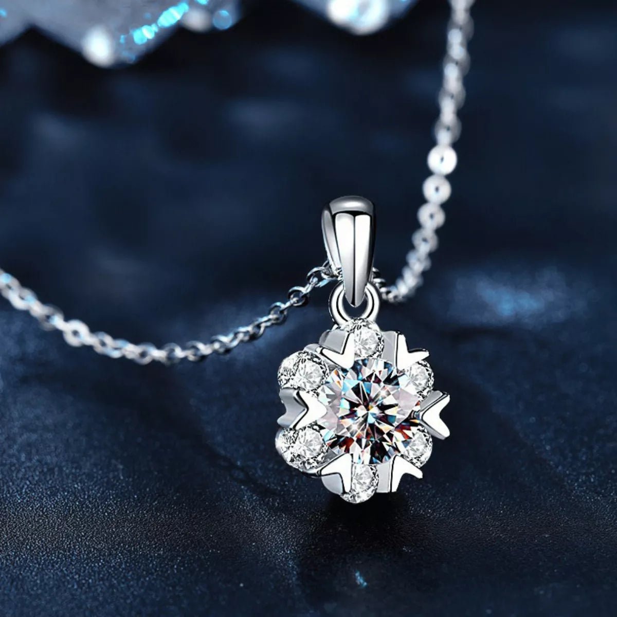 1 Carat Moissanite 925 Sterling Silver Pendant Necklace - MAD RUFFI