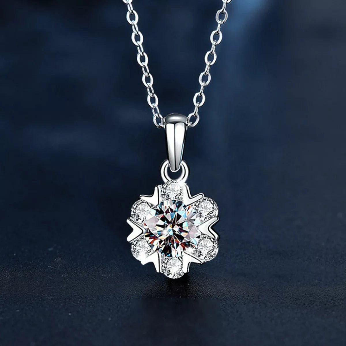 1 Carat Moissanite 925 Sterling Silver Pendant Necklace - MAD RUFFI