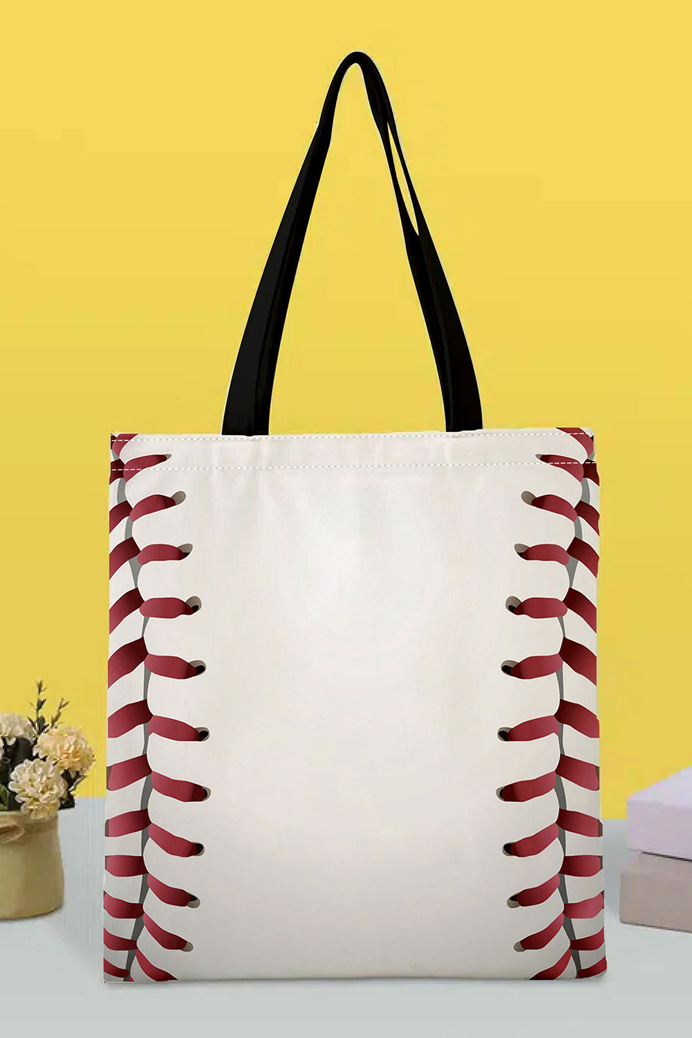 Bolsa de lona de impresión de béisbol blanco 34*2*31cm