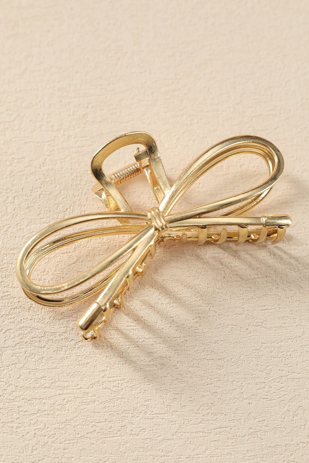 Gold Casual Bowknot Shape Metal Claw Clip