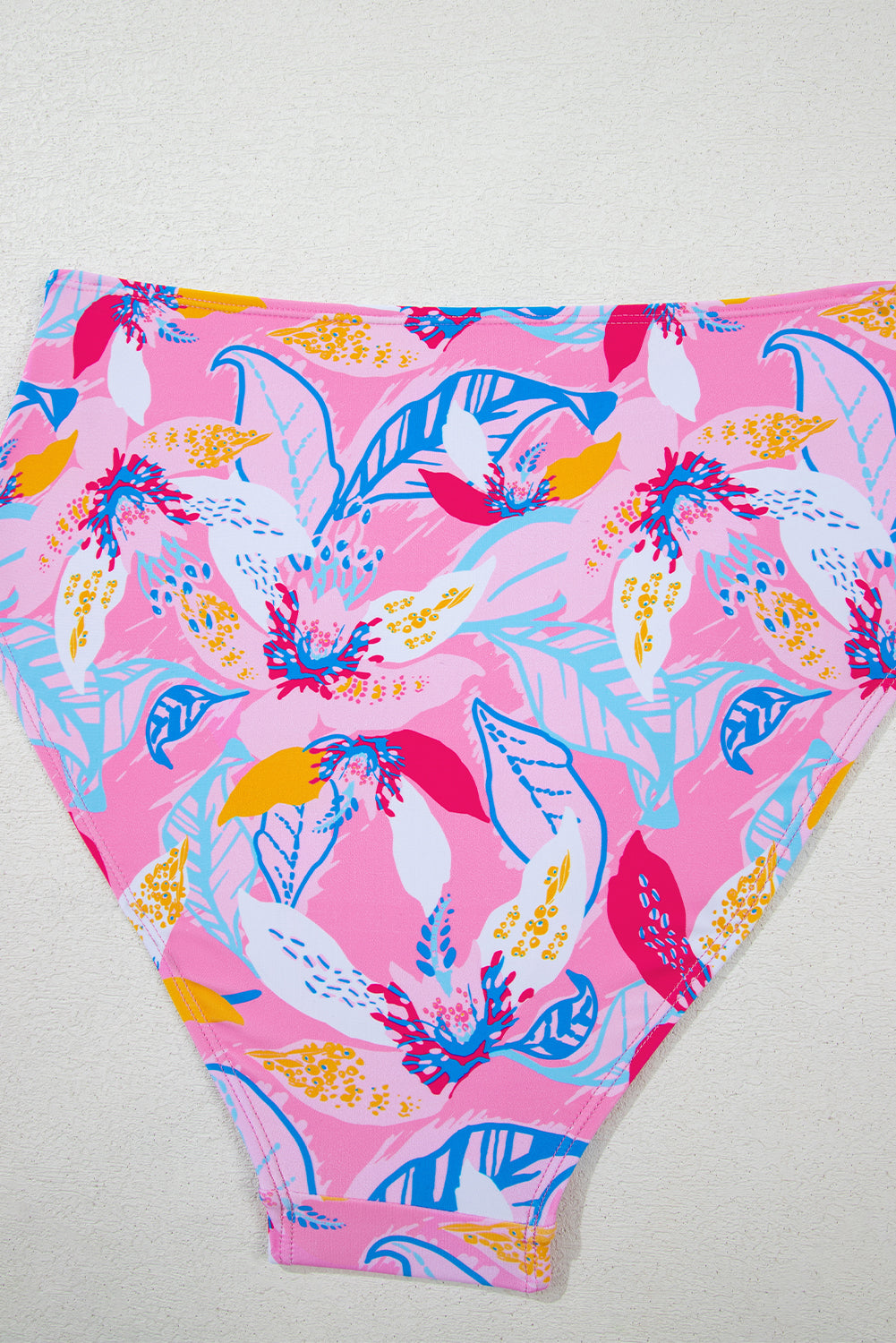 Bikini à cou licou à imprimé à floral rose