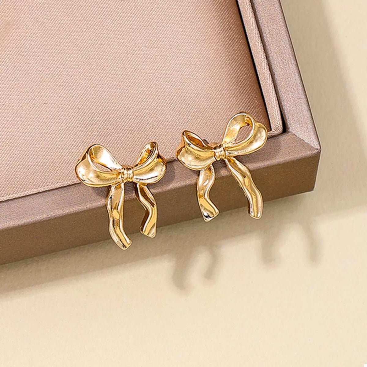 18K Gold - Plated Alloy Bow Stud Earrings - MAD RUFFI