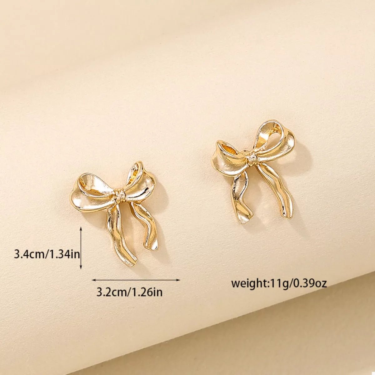 18K Gold - Plated Alloy Bow Stud Earrings - MAD RUFFI
