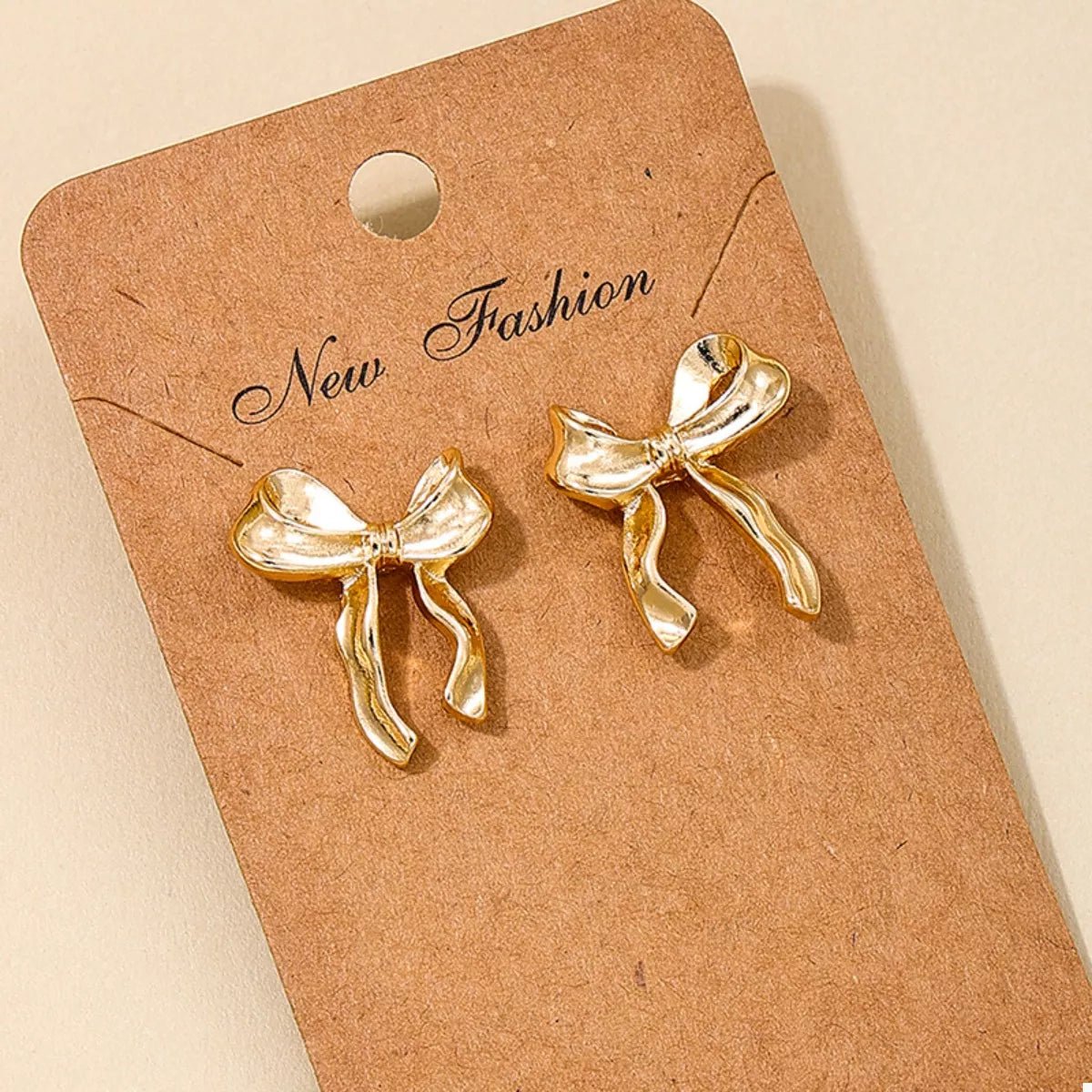 18K Gold - Plated Alloy Bow Stud Earrings - MAD RUFFI