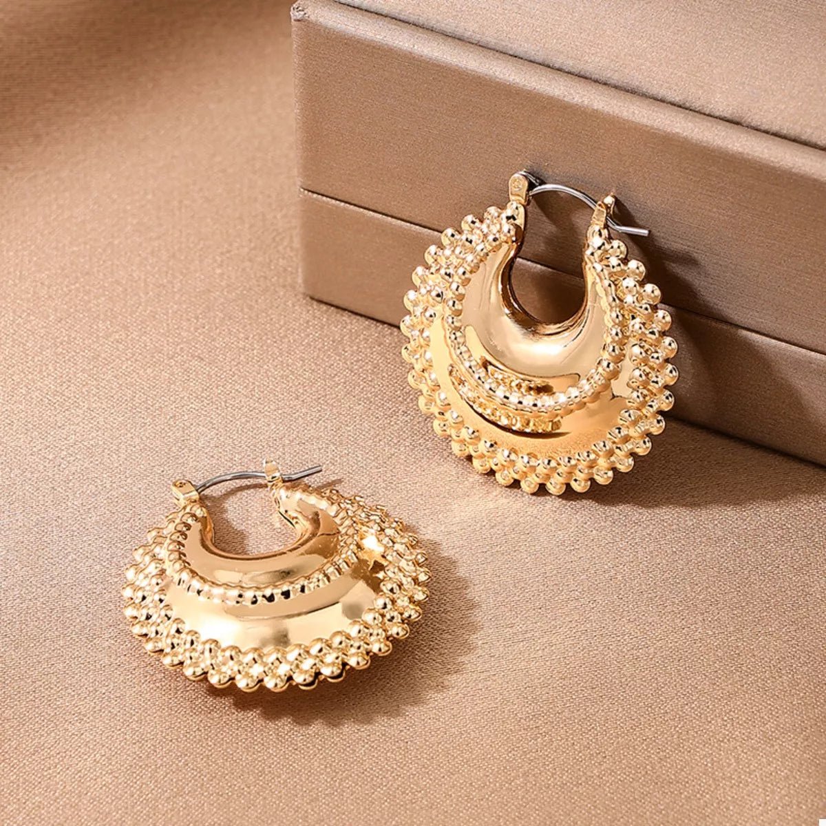 18K Gold - Plated Alloy Crescent Moon Hoop Earrings - MAD RUFFI