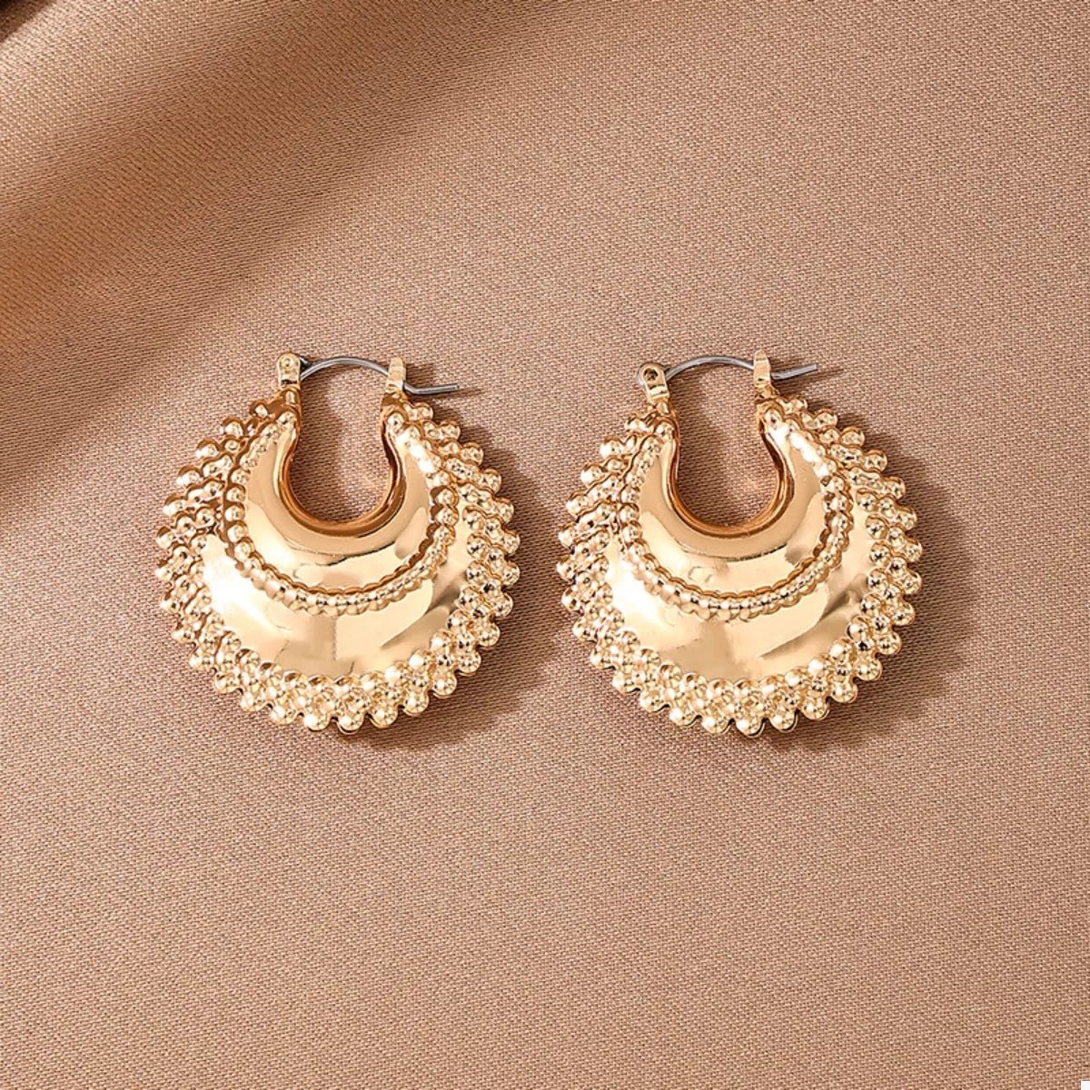 18K Gold - Plated Alloy Crescent Moon Hoop Earrings - MAD RUFFI