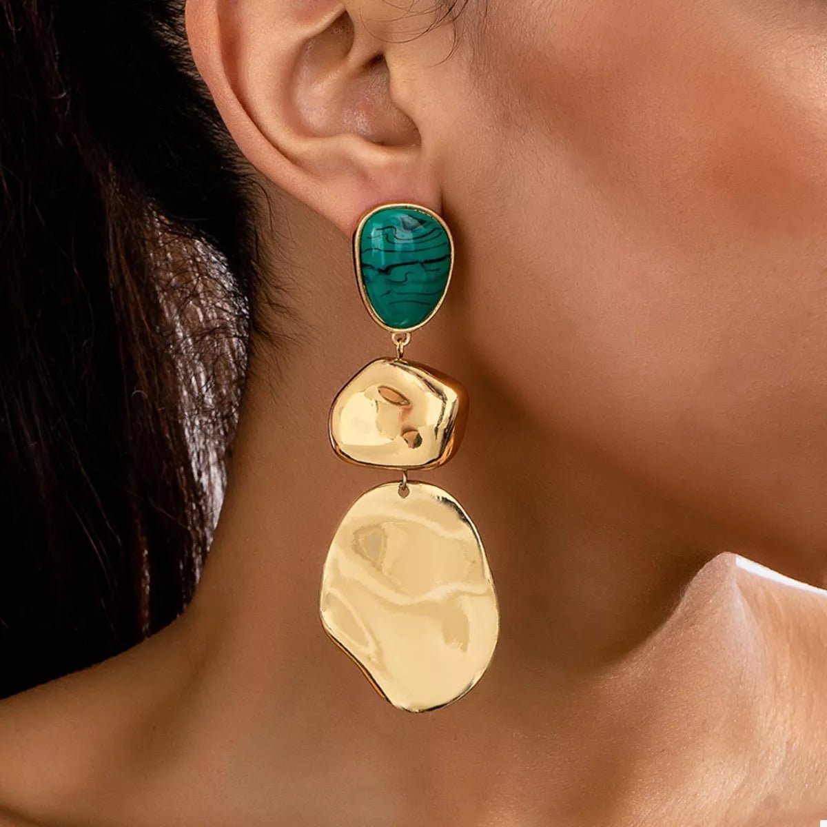 18K Gold - Plated Alloy Drop Earrings - MAD RUFFI
