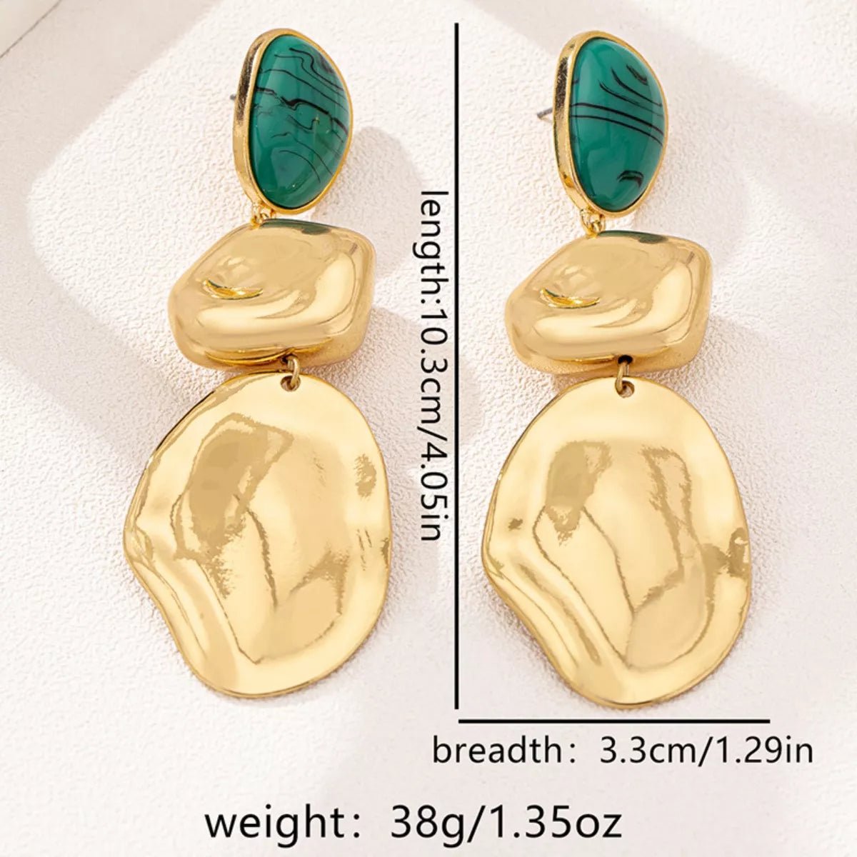 18K Gold - Plated Alloy Drop Earrings - MAD RUFFI