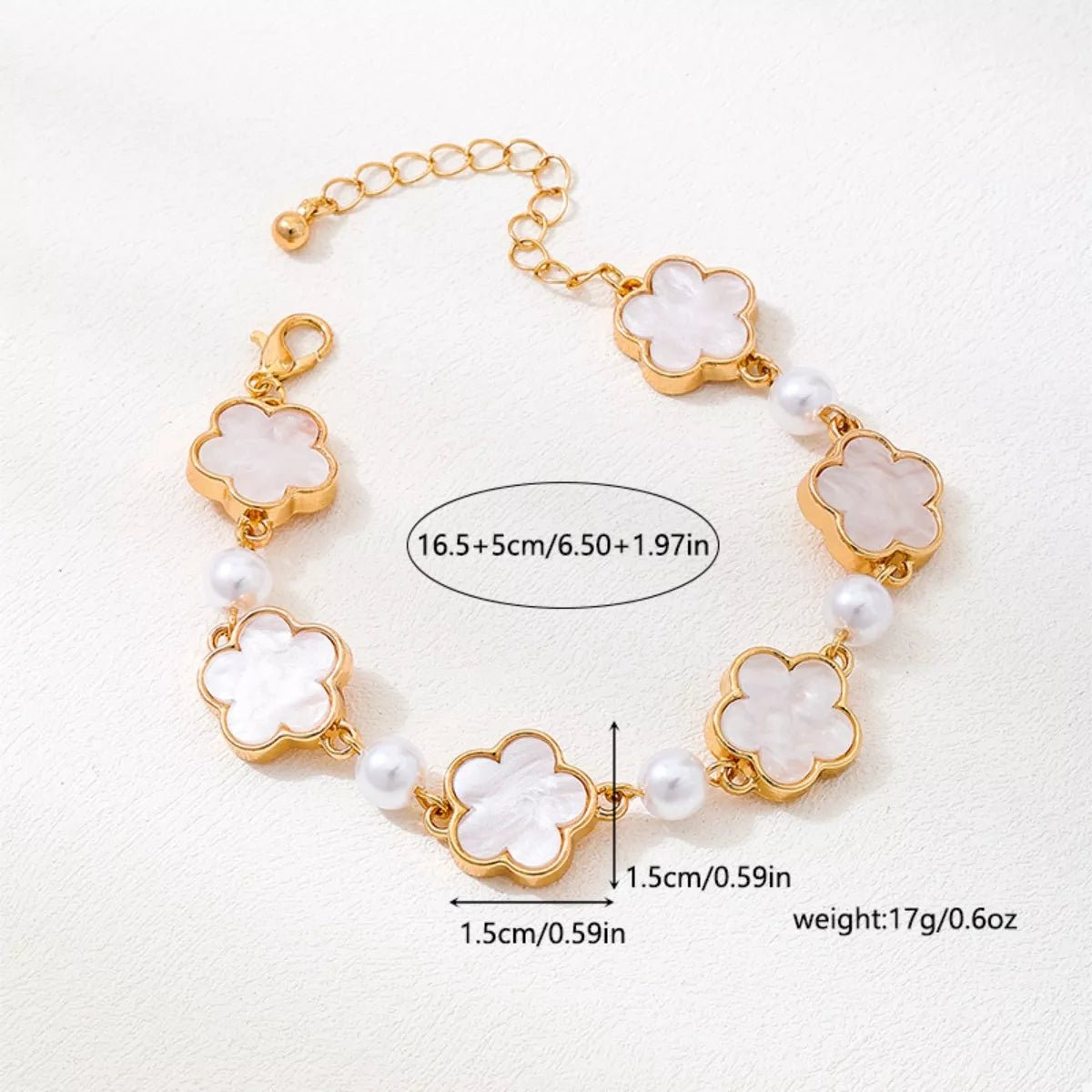 18k Gold - Plated Alloy Flower Bracelet - MAD RUFFI