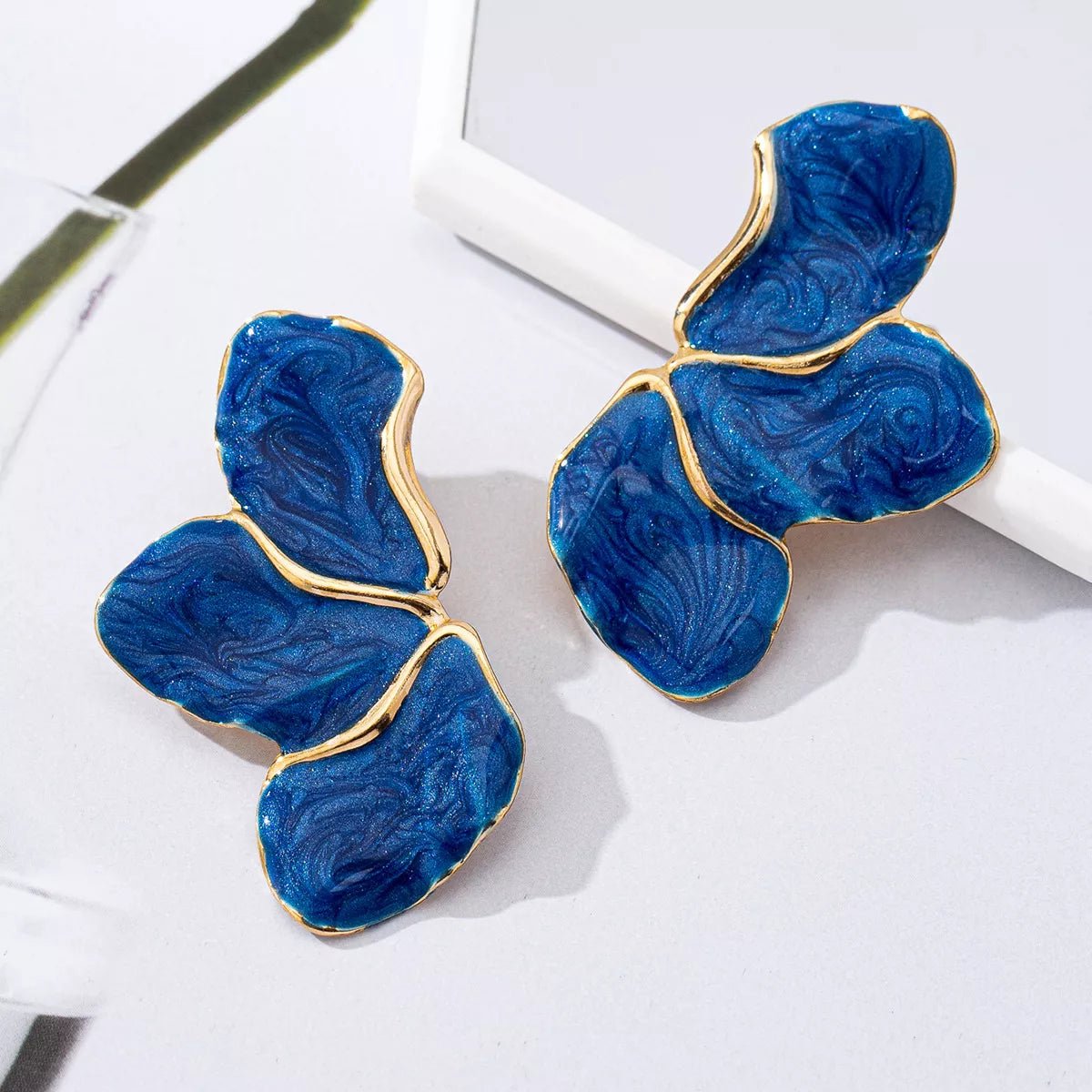 18K Gold - Plated Alloy Resin Drop Earrings - MAD RUFFI