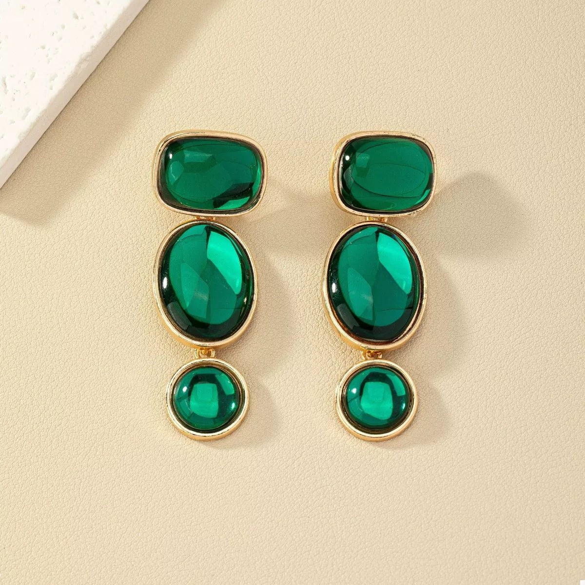 18K Gold - Plated Alloy Resin Drop Earrings - MAD RUFFI
