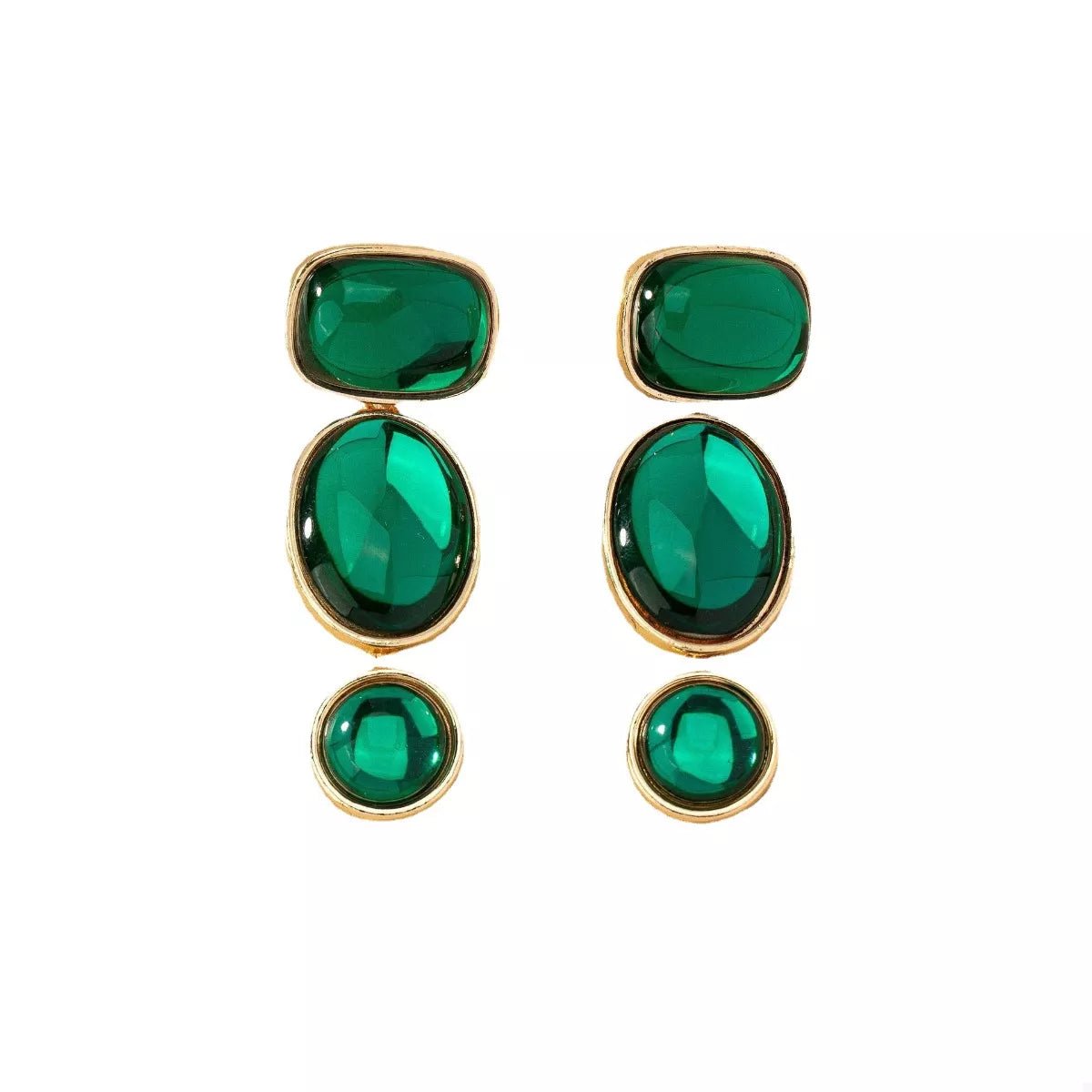18K Gold - Plated Alloy Resin Drop Earrings - MAD RUFFI