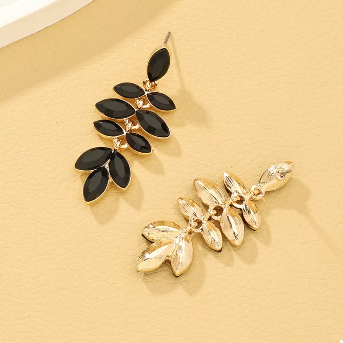 18K Gold - Plated Alloy Resin Leaf Drop Earrings - MAD RUFFI