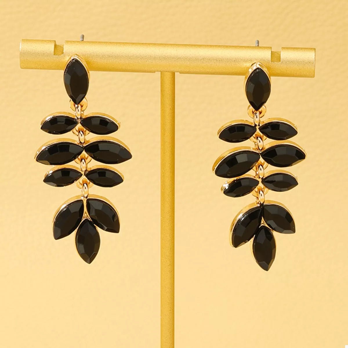 18K Gold - Plated Alloy Resin Leaf Drop Earrings - MAD RUFFI