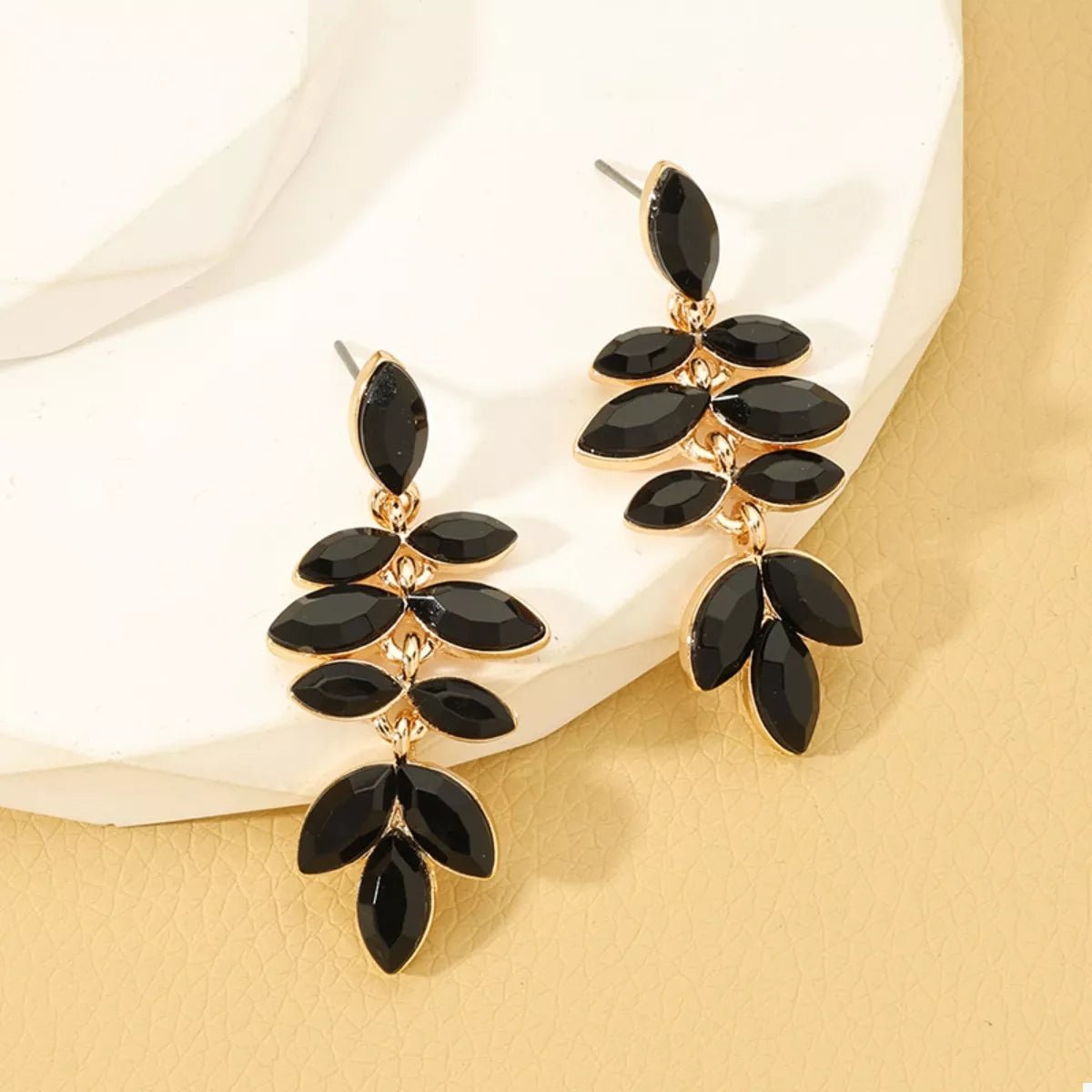 18K Gold - Plated Alloy Resin Leaf Drop Earrings - MAD RUFFI