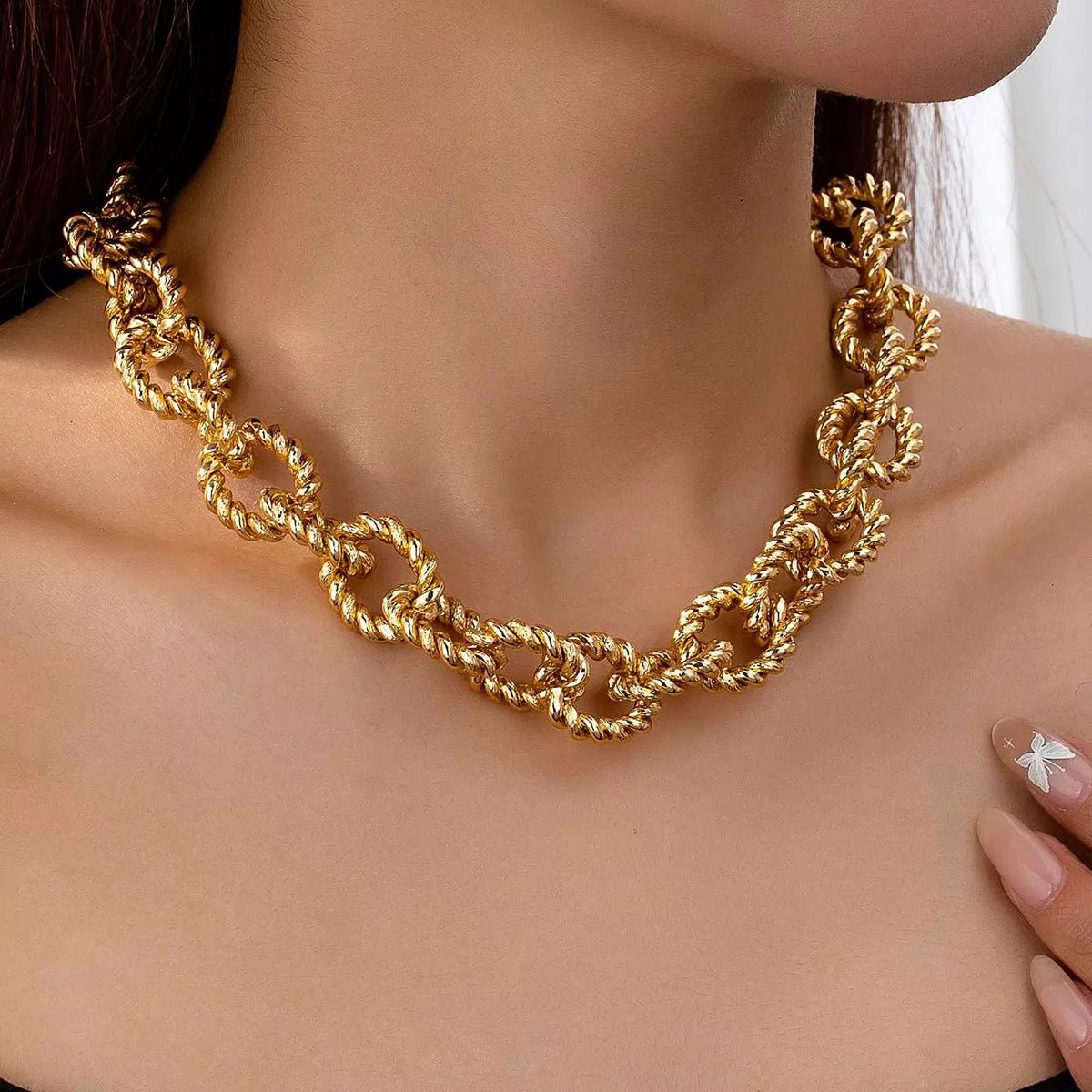18K Gold - Plated Alloy Twisted Necklace - MAD RUFFI