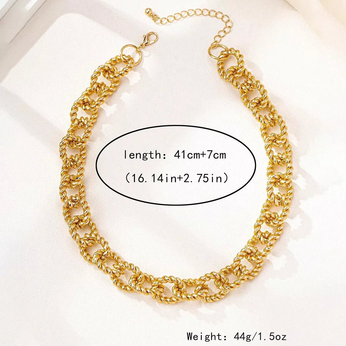 18K Gold - Plated Alloy Twisted Necklace - MAD RUFFI