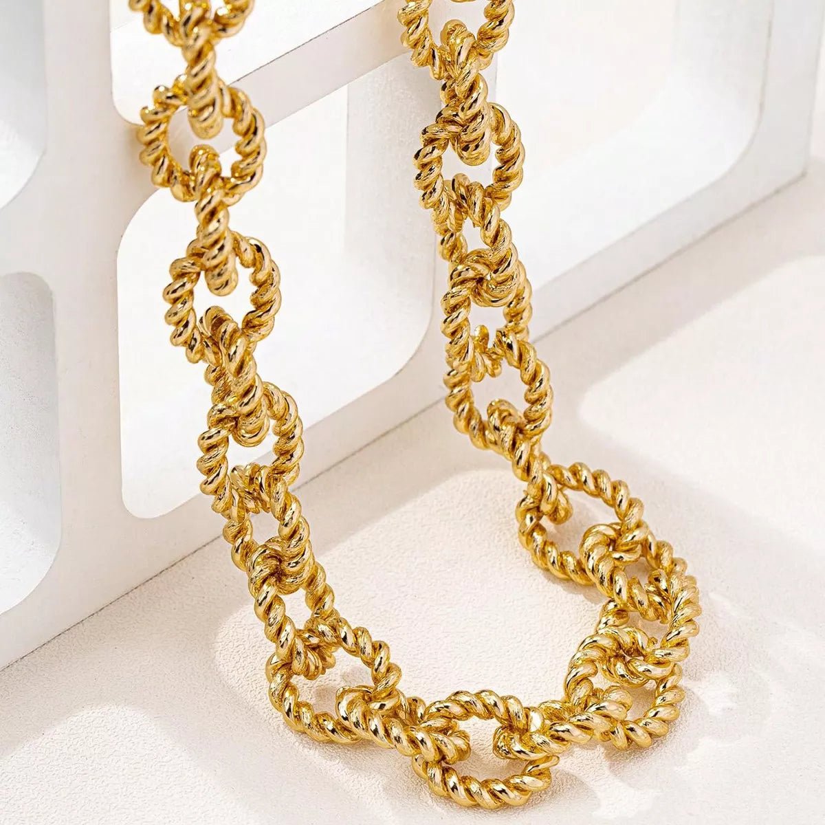 18K Gold - Plated Alloy Twisted Necklace - MAD RUFFI