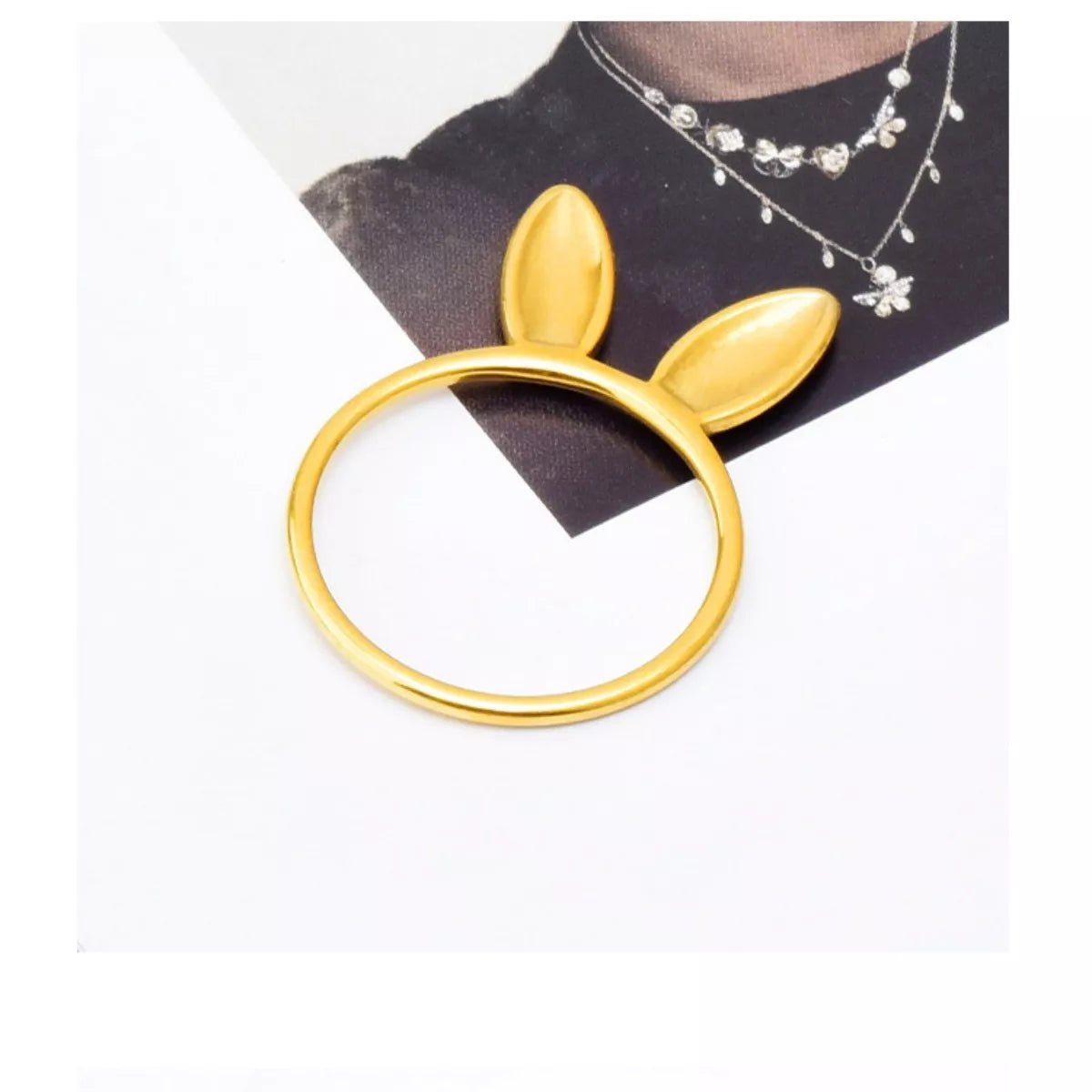 18K Gold - Plated Bunny Ear Ring - MAD RUFFI