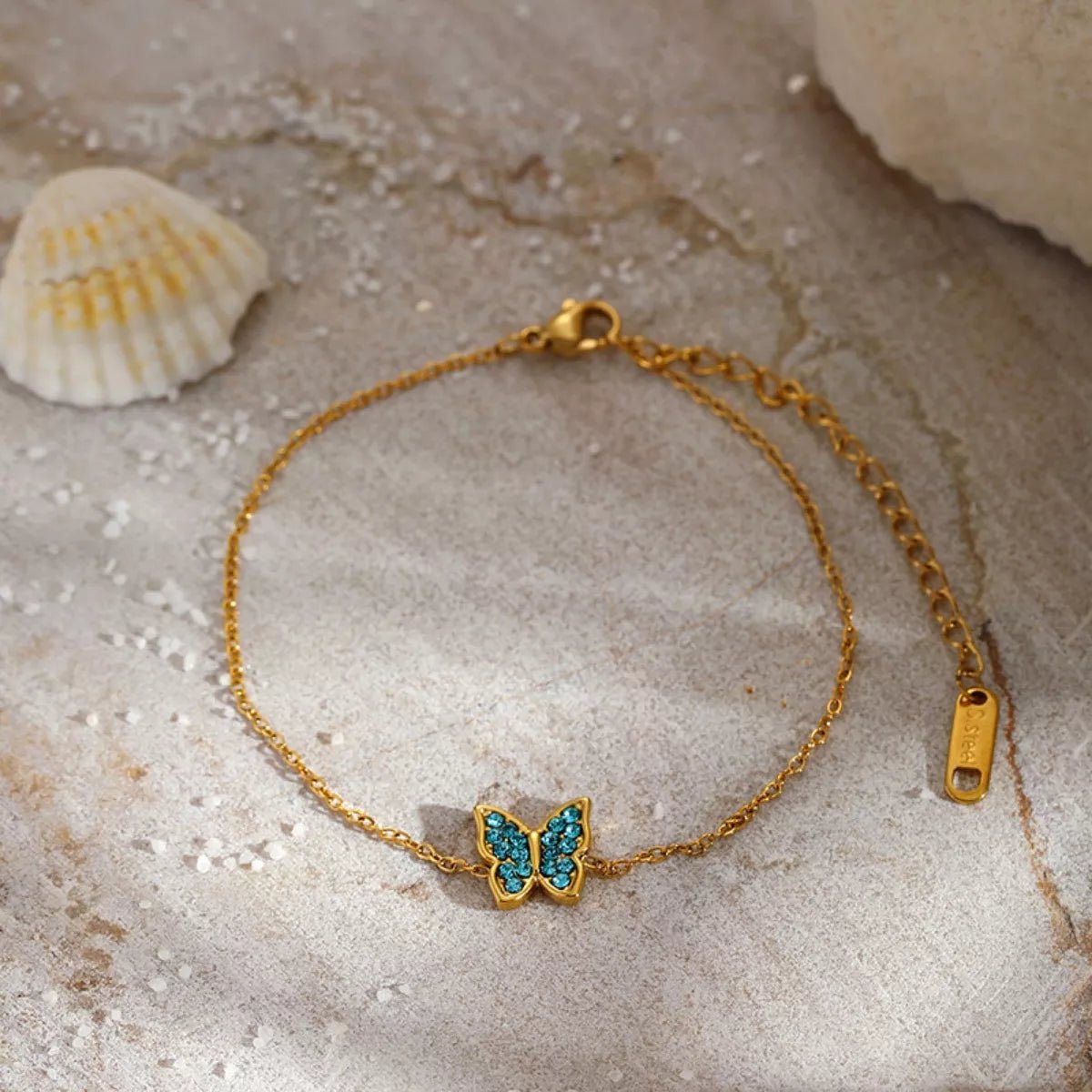 18K Gold - Plated Butterfly Adjustable Bracelet - MAD RUFFI