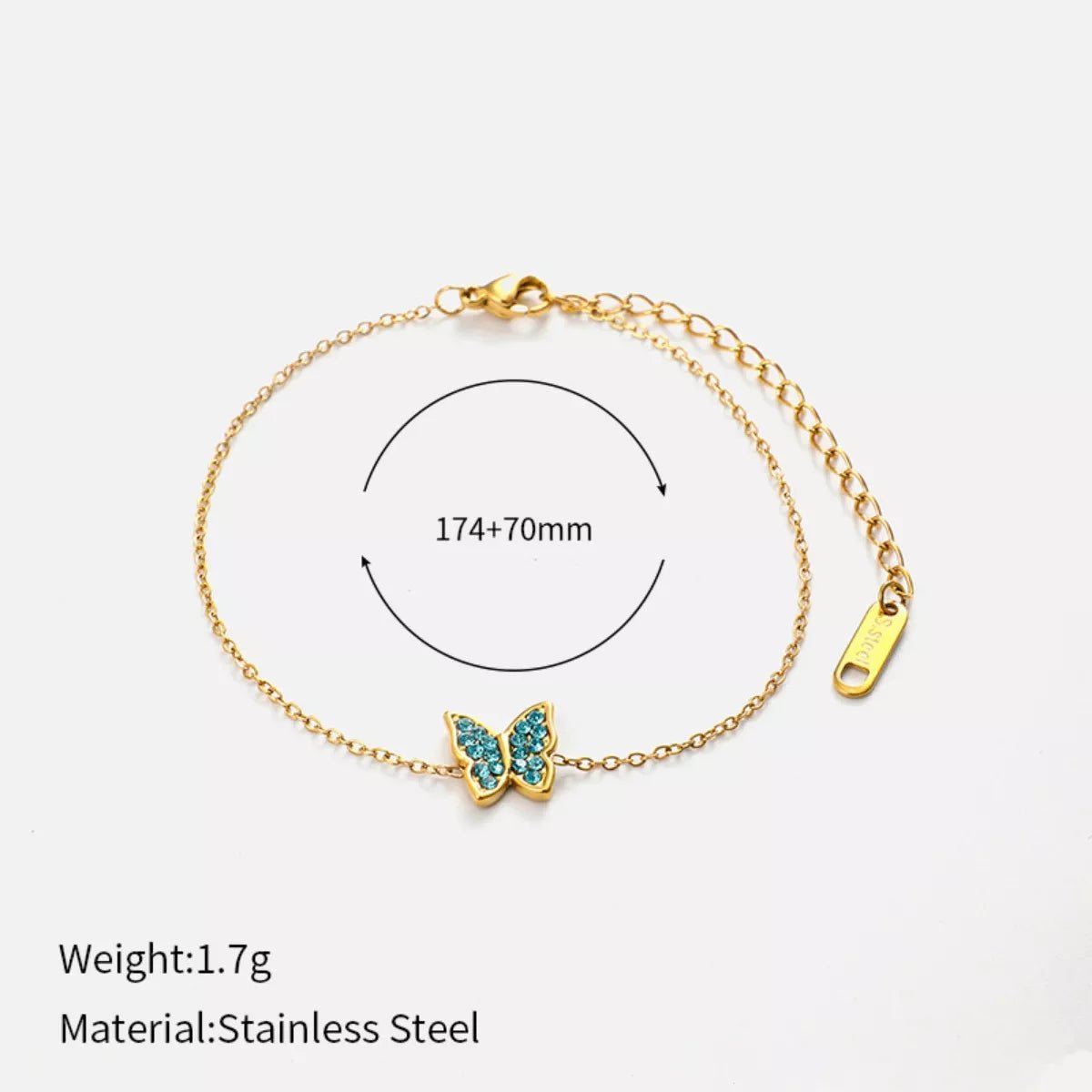 18K Gold - Plated Butterfly Adjustable Bracelet - MAD RUFFI