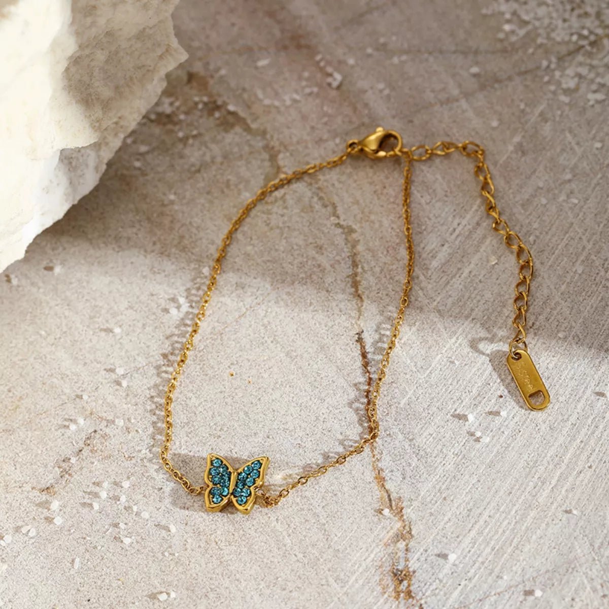 18K Gold - Plated Butterfly Adjustable Bracelet - MAD RUFFI