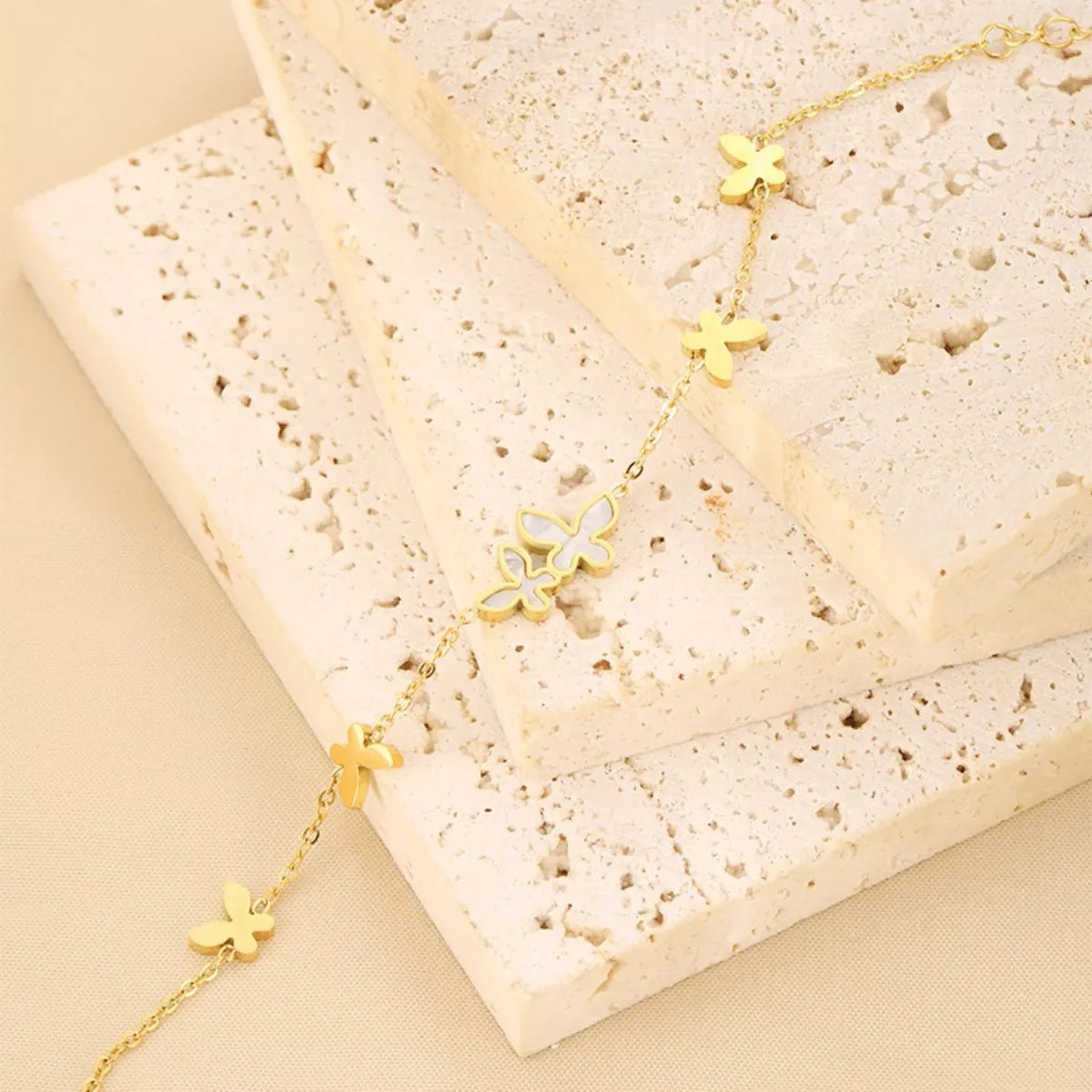 18K Gold - Plated Butterfly Charm Bracelet - MAD RUFFI