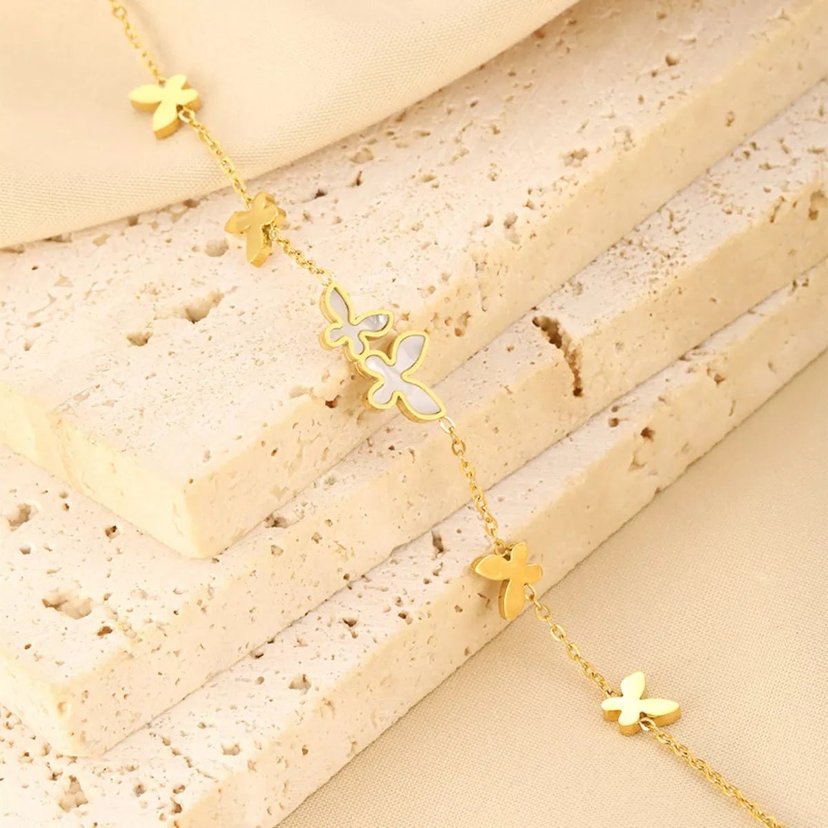 18K Gold - Plated Butterfly Charm Bracelet - MAD RUFFI