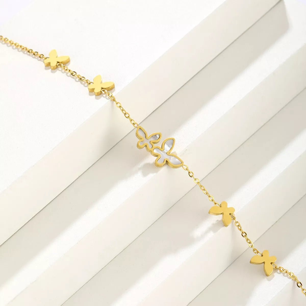 18K Gold - Plated Butterfly Charm Bracelet - MAD RUFFI