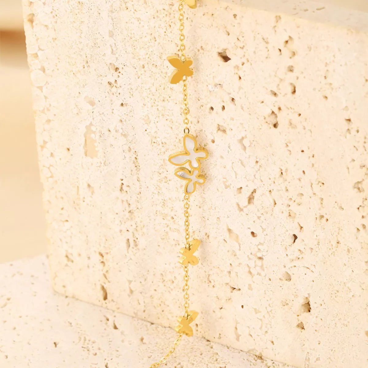 18K Gold - Plated Butterfly Charm Bracelet - MAD RUFFI