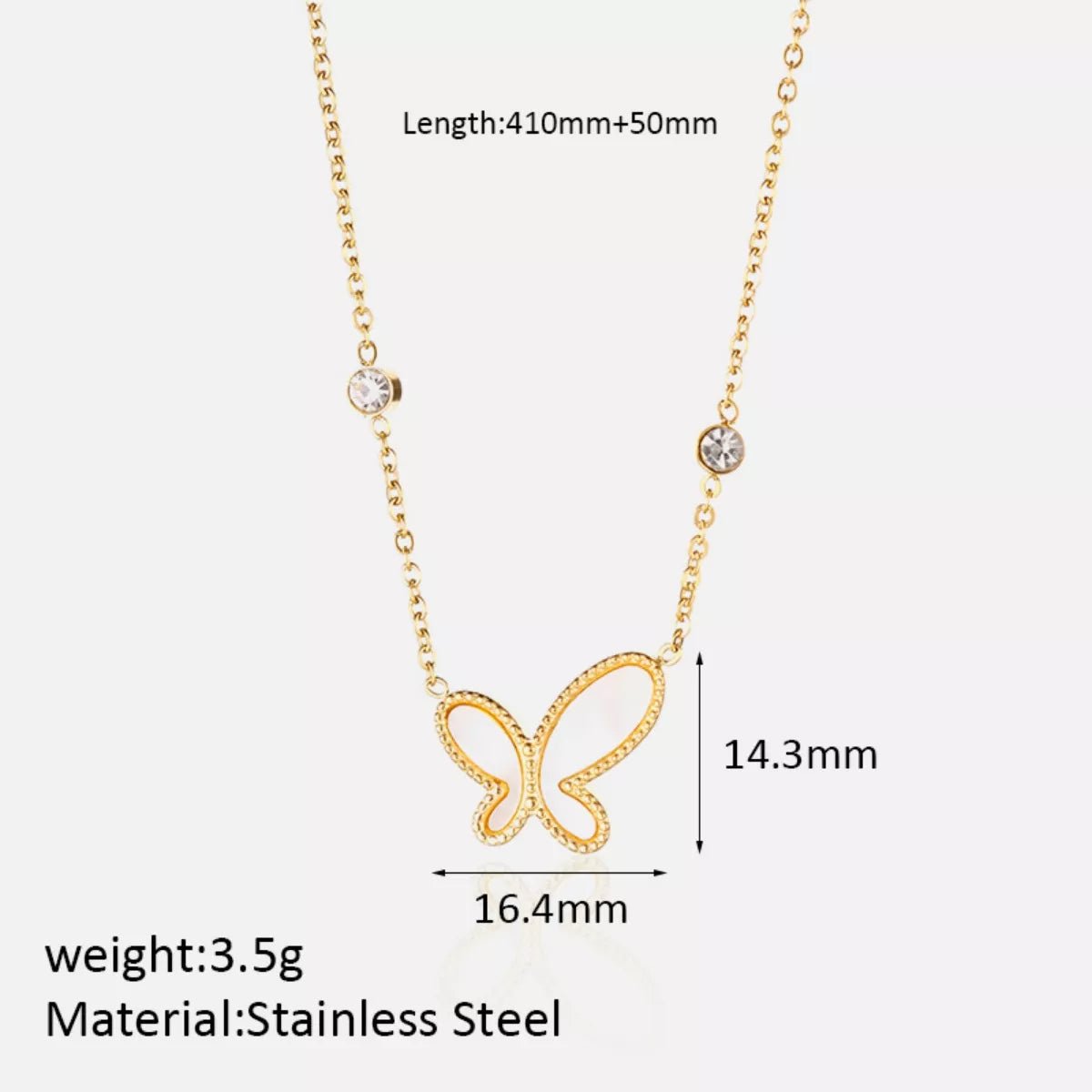 18K Gold - Plated Butterfly Necklace - MAD RUFFI
