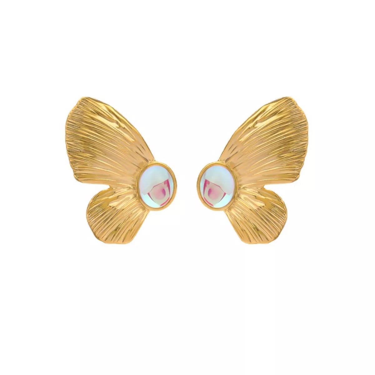 18K Gold - Plated Butterfly Wing Earrings - MAD RUFFI