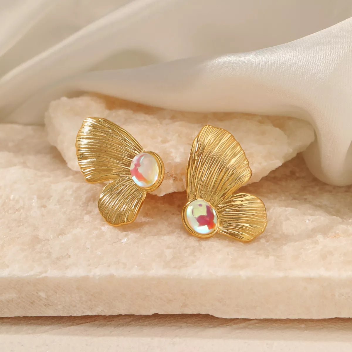 18K Gold - Plated Butterfly Wing Earrings - MAD RUFFI