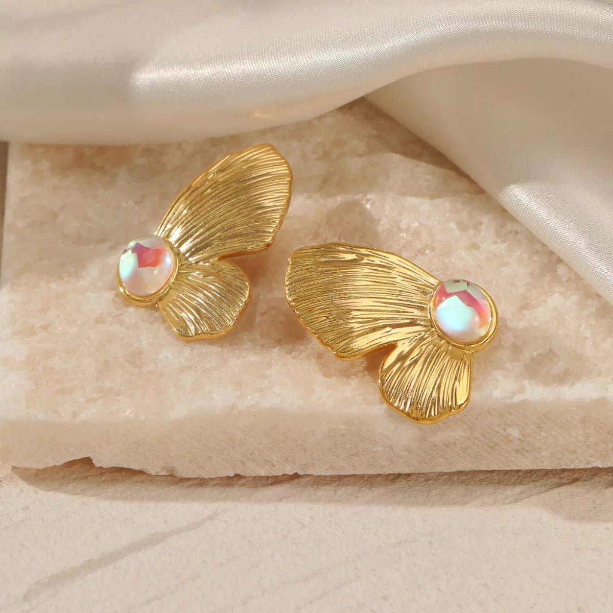 18K Gold - Plated Butterfly Wing Earrings - MAD RUFFI