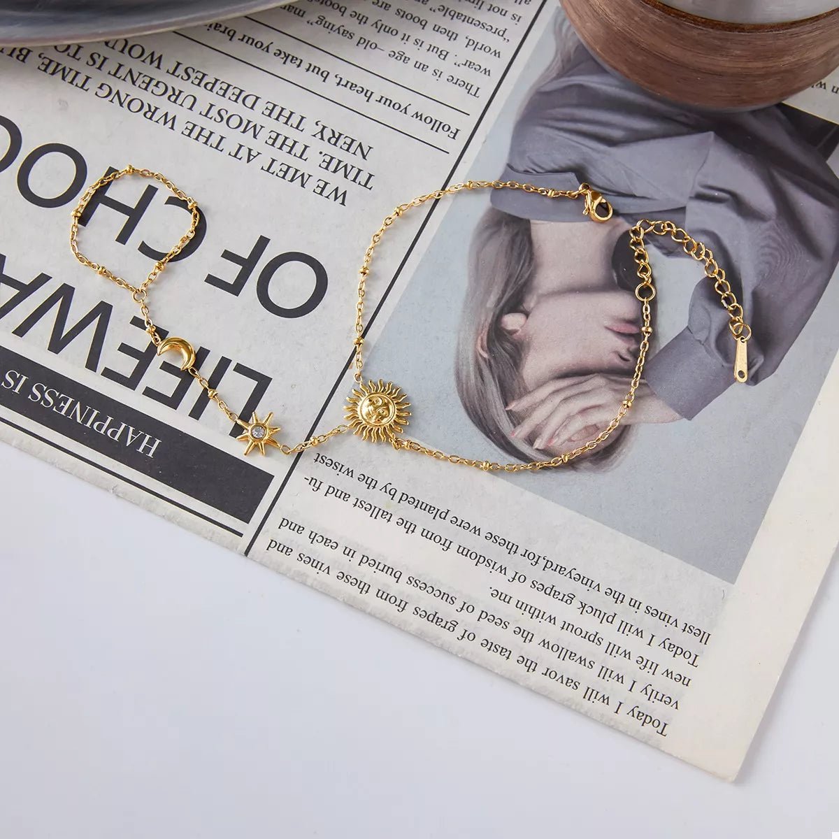 18K Gold - Plated Chain Sun Bracelet - MAD RUFFI