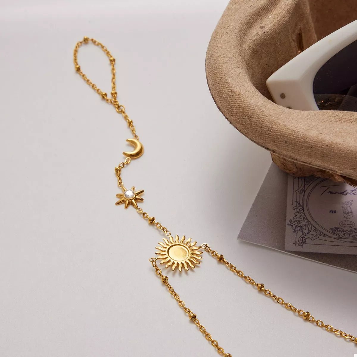 18K Gold - Plated Chain Sun Bracelet - MAD RUFFI