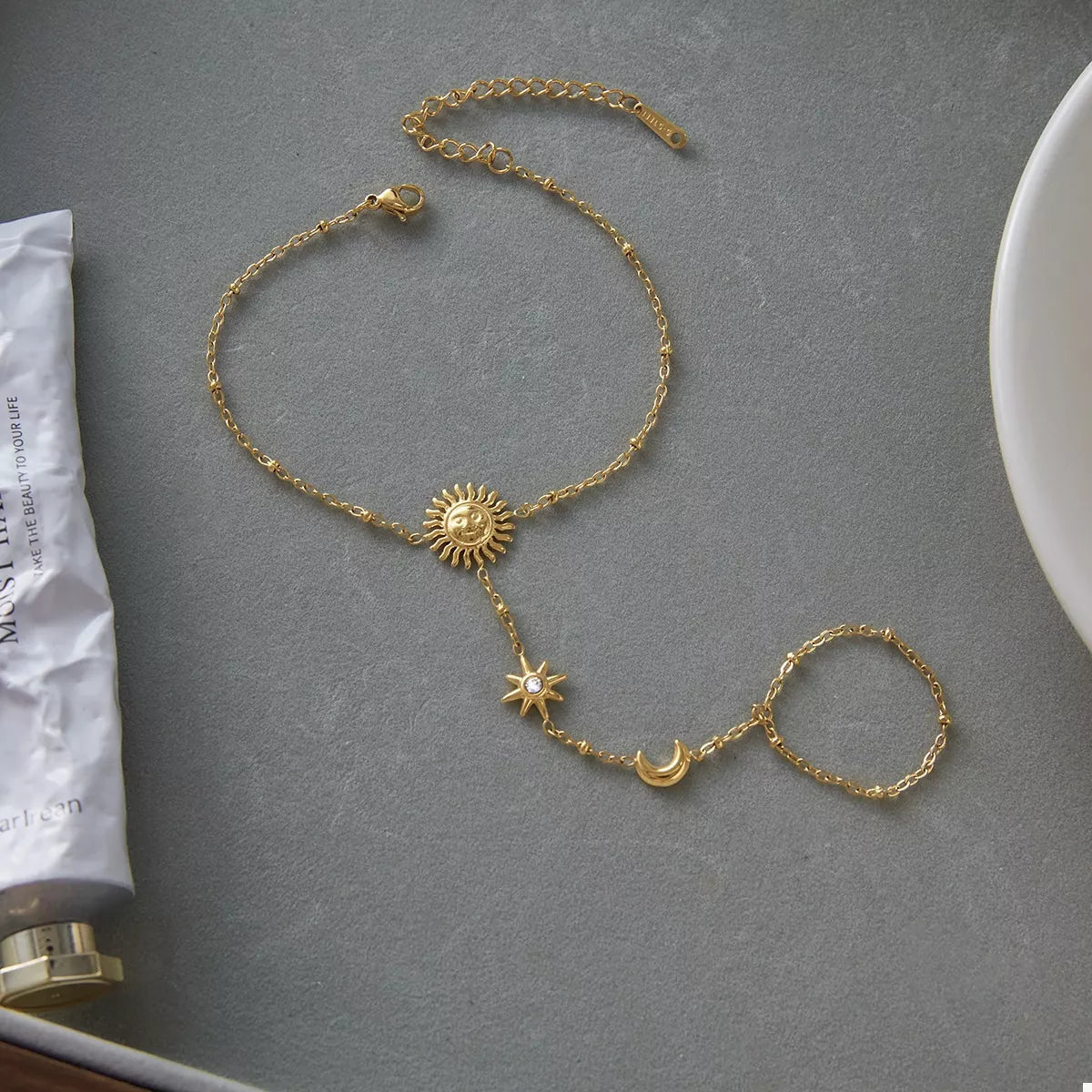 18K Gold - Plated Chain Sun Bracelet - MAD RUFFI