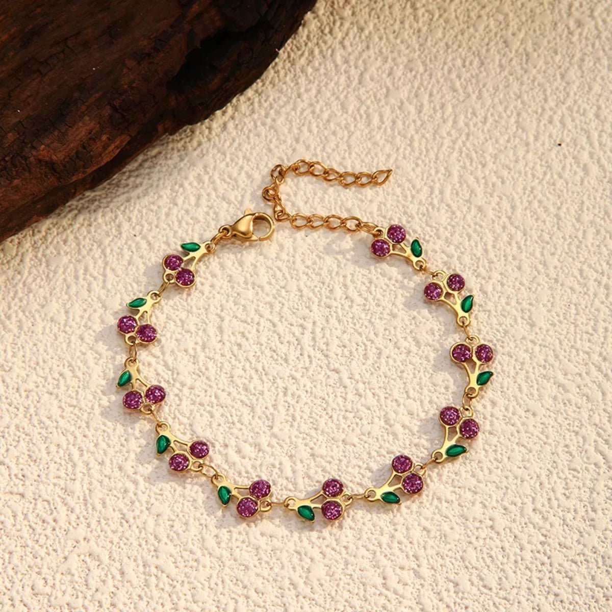 18K Gold - Plated Cherry Charm Bracelet - MAD RUFFI