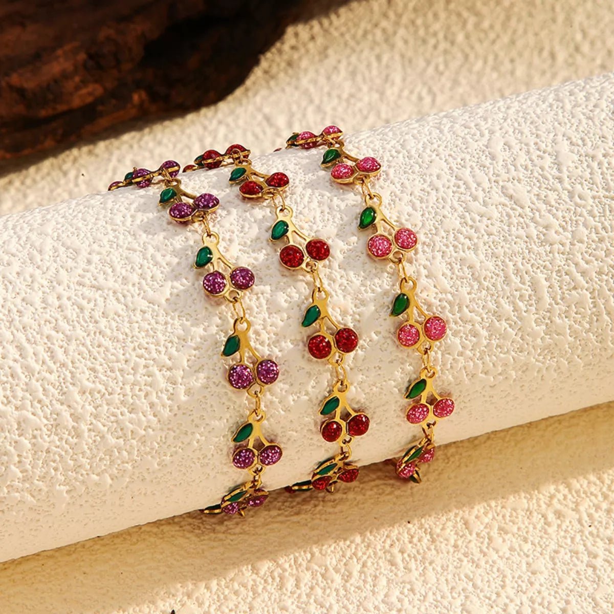18K Gold - Plated Cherry Charm Bracelet - MAD RUFFI