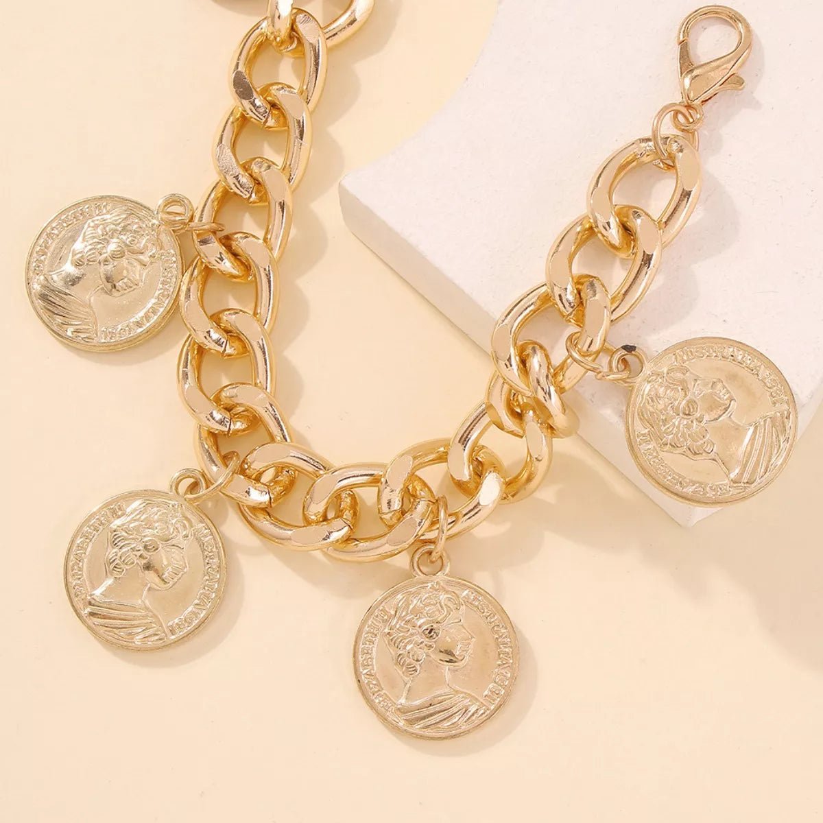 18K Gold - Plated Coin Charm Bracelet - MAD RUFFI