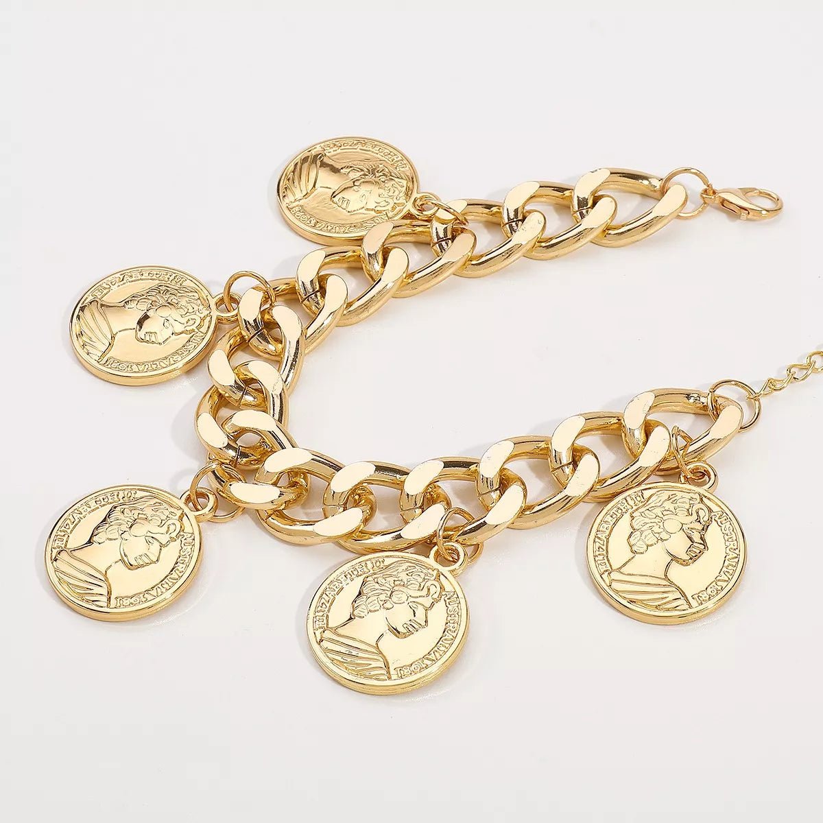 18K Gold - Plated Coin Charm Bracelet - MAD RUFFI