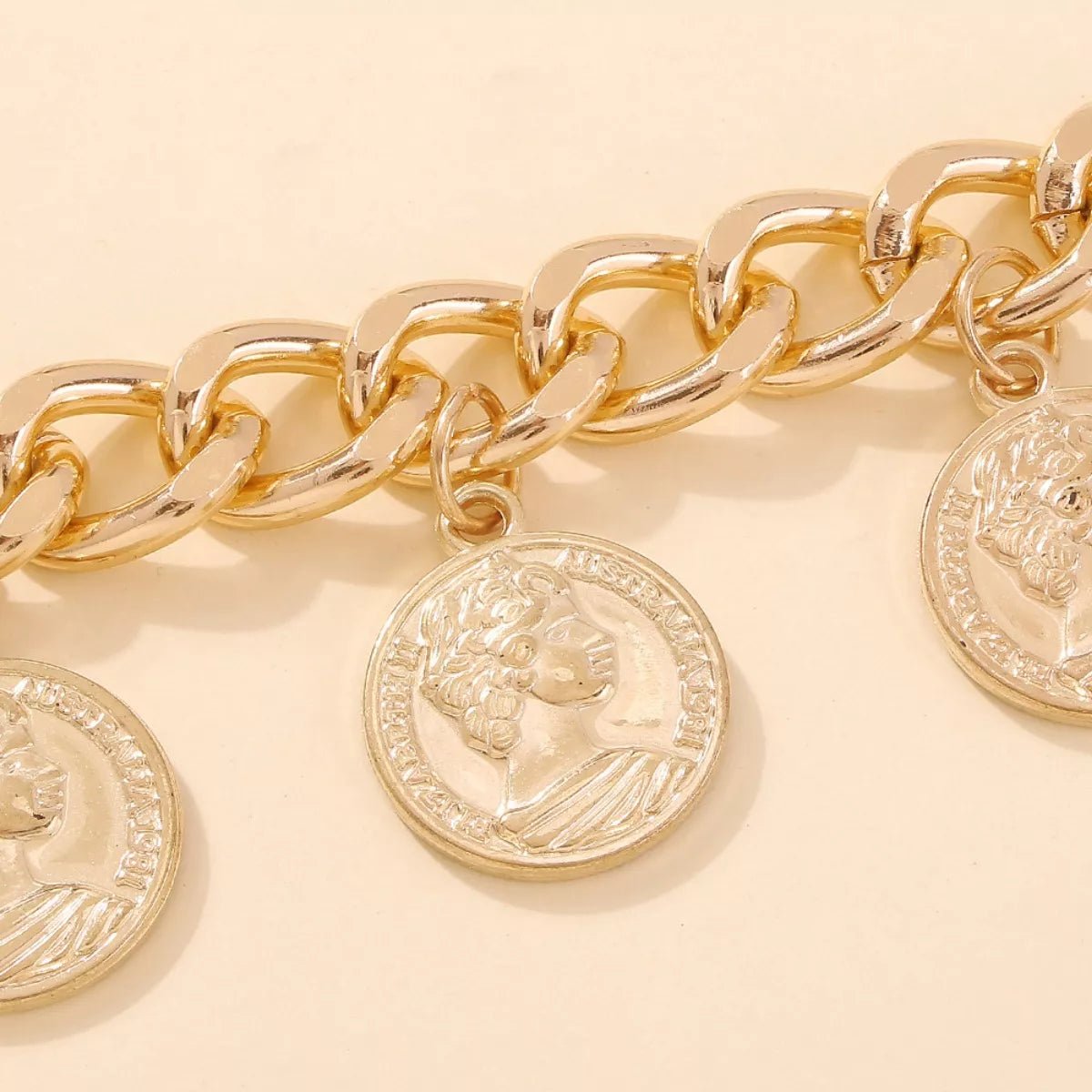 18K Gold - Plated Coin Charm Bracelet - MAD RUFFI